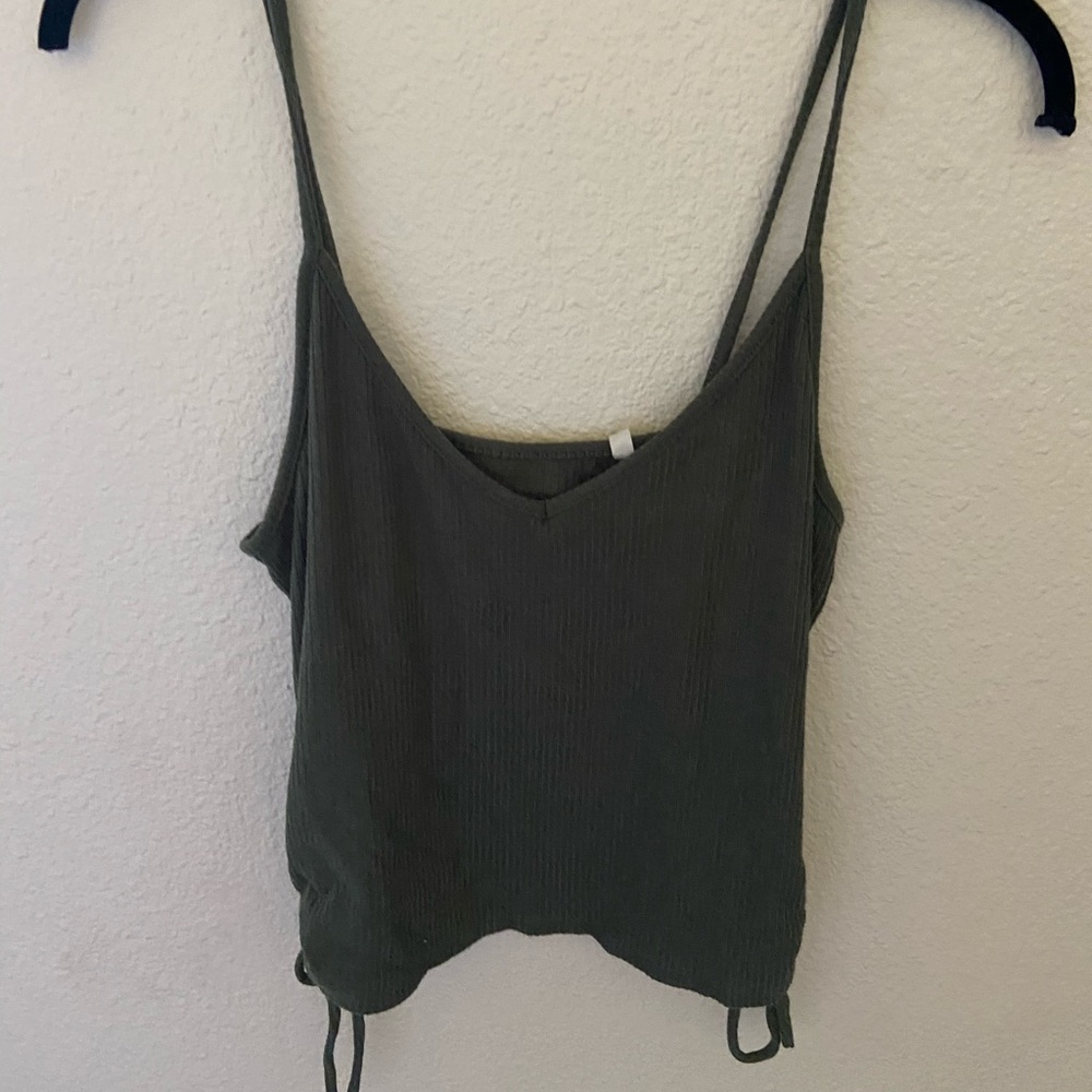 dark green spaghetti strap